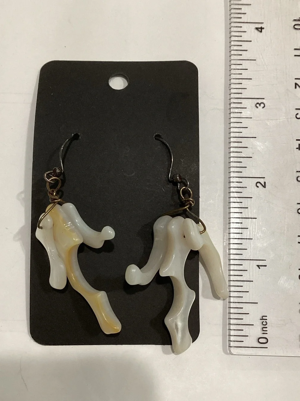Handcrafted White Coral-Style Drop Earrings